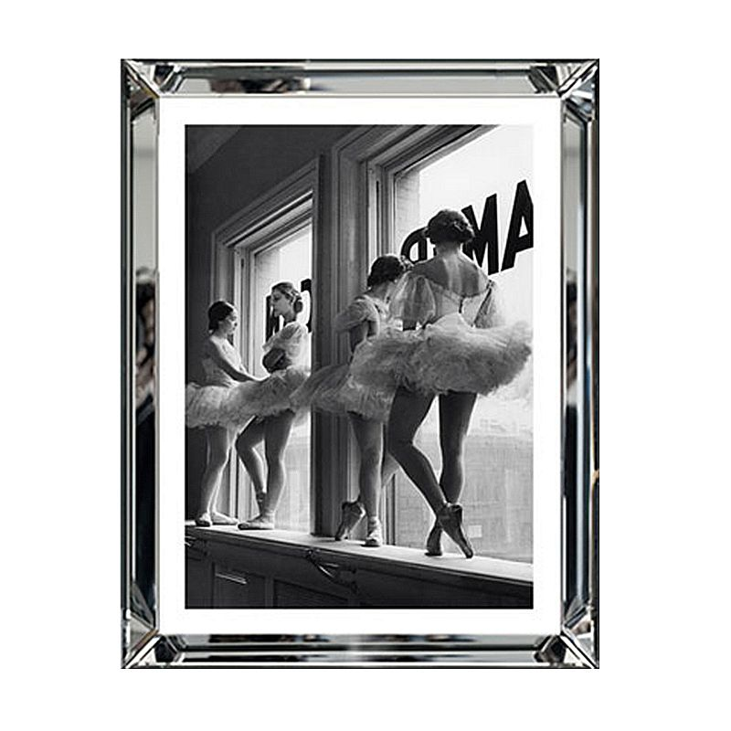 Plakat w Lustrzanej Tancerki Baletu w Oknie 50 cm x 60 cm