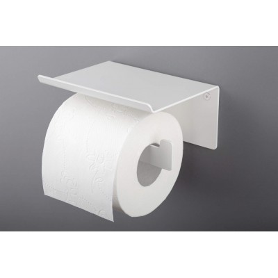 Uchwyt na papier toaletowy ścienny - z półką