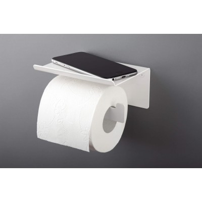 Uchwyt na papier toaletowy ścienny - z półką