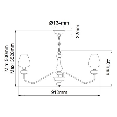 Armand Żyrandol 8Lt Postarzany Mosiądz / Czerń DL-ARMAND8-AB / Elstead Lighting