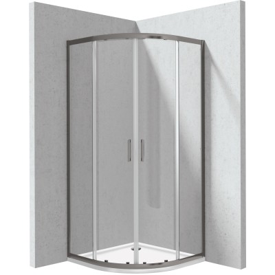 Kabina prysznicowa z brodzikiem półokrągła - 80x80 cm                            