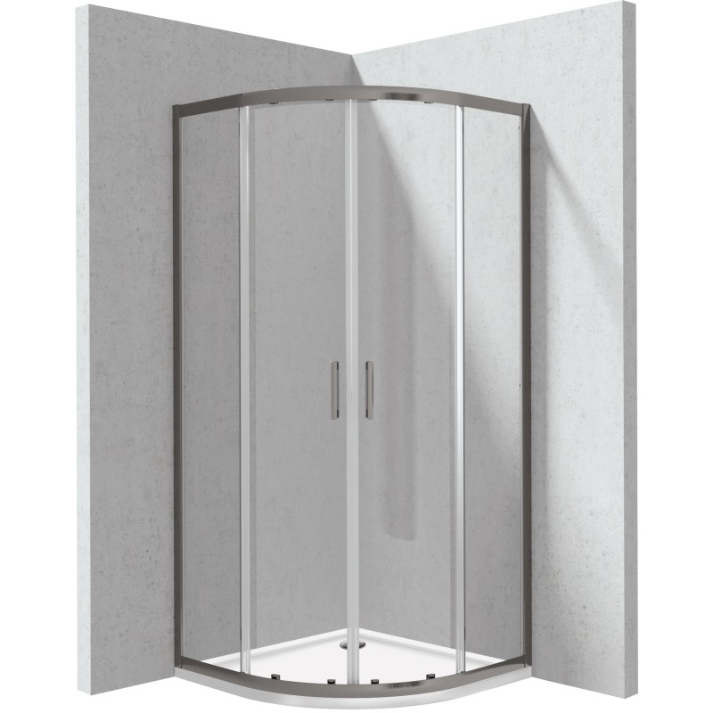 Kabina prysznicowa z brodzikiem półokrągła - 80x80 cm                            