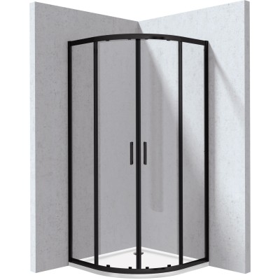 Kabina prysznicowa z brodzikiem półokrągła - 80x80 cm                            