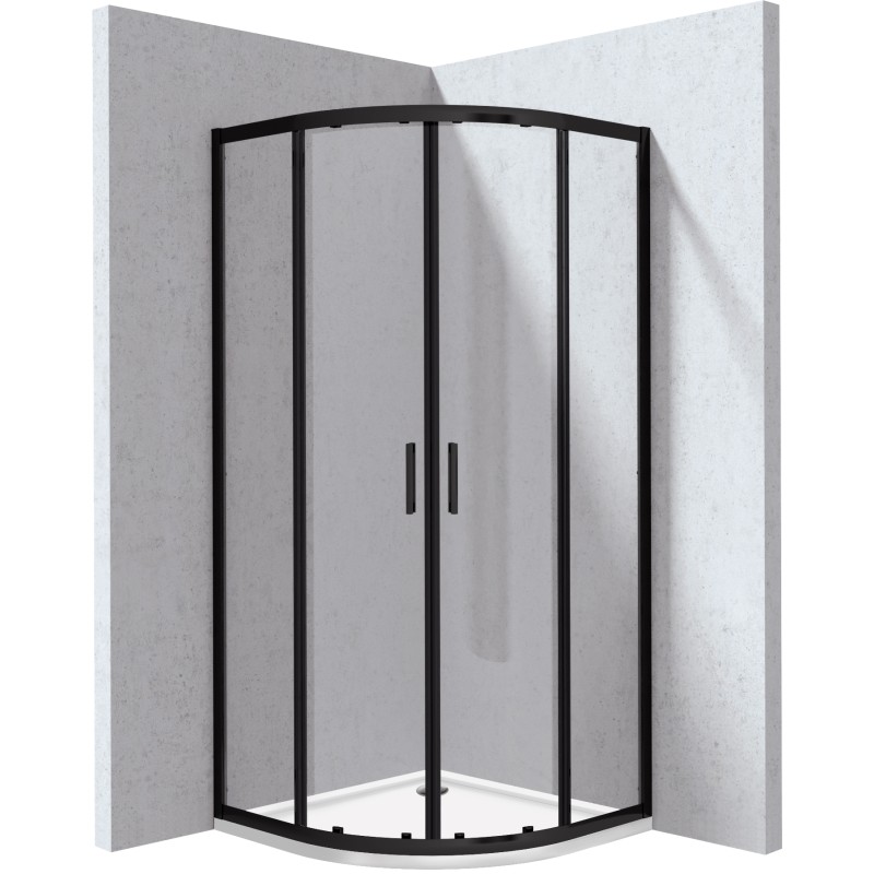 Kabina prysznicowa z brodzikiem półokrągła - 80x80 cm                            