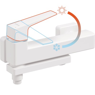 Bateria wannowa ścienna - ze składaną wylewką                            