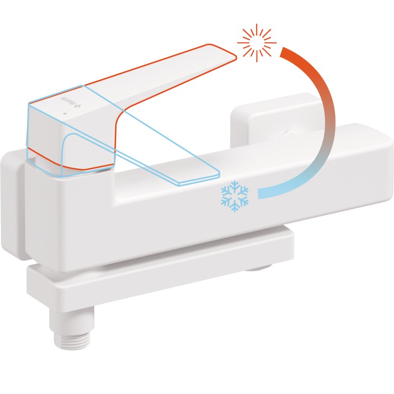 Bateria wannowa ścienna - ze składaną wylewką                            