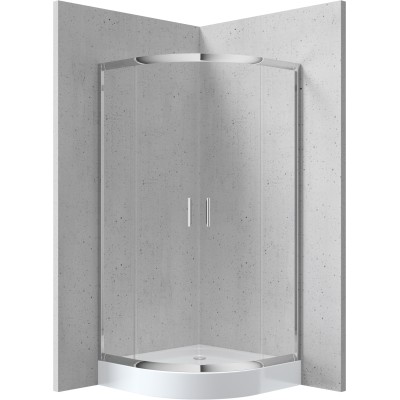 Kabina prysznicowa z brodzikiem półokrągła 80 cm                            