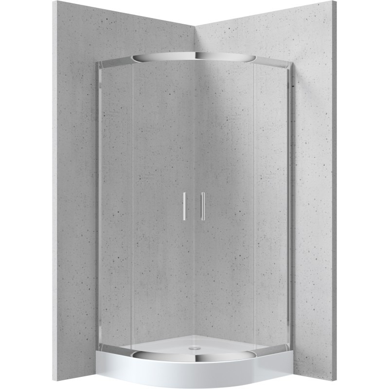 Kabina prysznicowa z brodzikiem półokrągła 80 cm                            