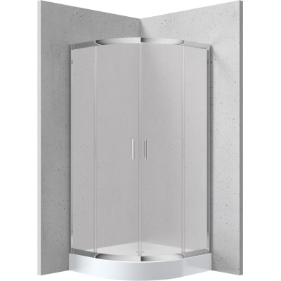 Kabina prysznicowa z brodzikiem półokrągła 80 cm                            