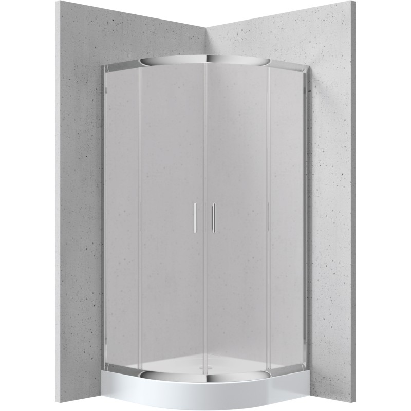 Kabina prysznicowa z brodzikiem półokrągła 80 cm                            