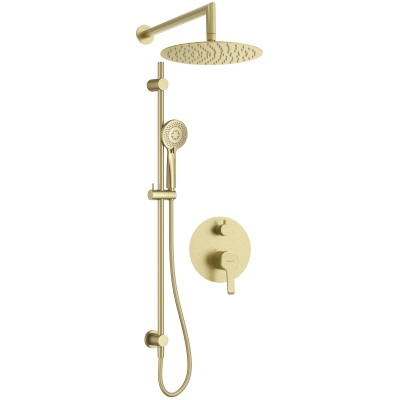 Zestaw prysznicowy podtynkowy z drążkiem - z głowicą prysznicową                            