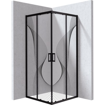 Kabina prysznicowa kwadratowa 80x80 cm - wzór fala                            