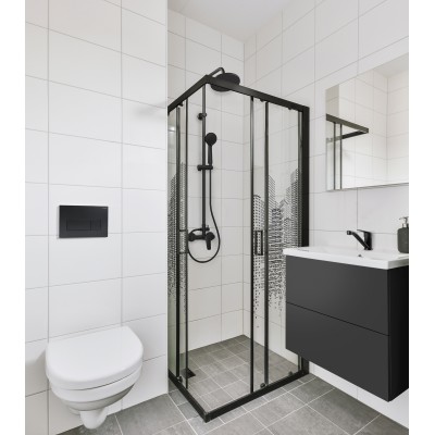 Kabina prysznicowa kwadratowa 90x90 cm - wzór miasto                            