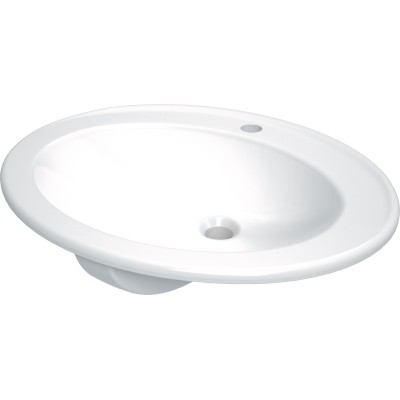 Umywalka ceramiczna wpuszczana z miejscem na baterię                            