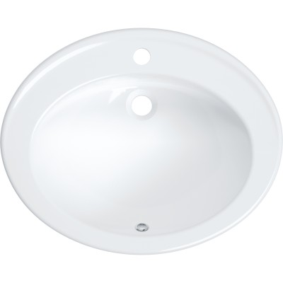 Umywalka ceramiczna wpuszczana z miejscem na baterię                            