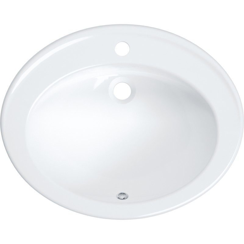 Umywalka ceramiczna wpuszczana z miejscem na baterię                            