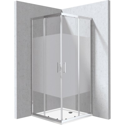 Kabina prysznicowa z brodzikiem kwadratowa 90x90 cm - wzór pas                            