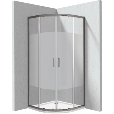 Kabina prysznicowa z brodzikiem półokrągła 90x90 cm - wzór pas                            