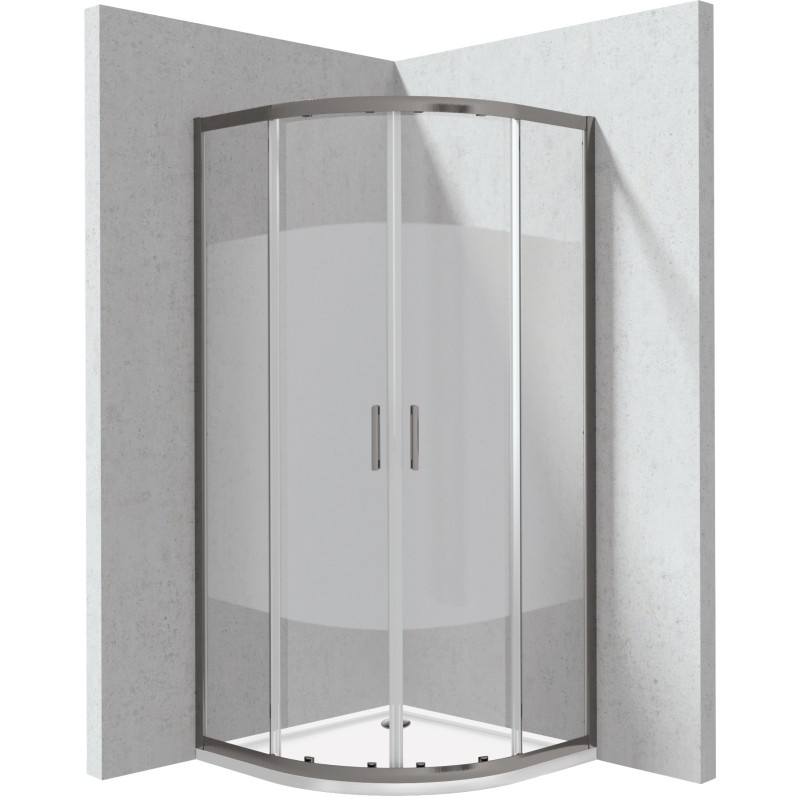 Kabina prysznicowa z brodzikiem półokrągła 90x90 cm - wzór pas                            