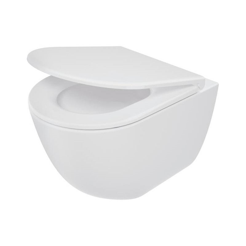 Miska WC z deską bezkołnierzowa - spłukiwanie wirowe                            