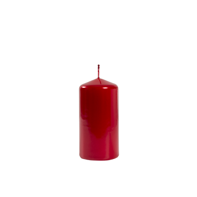 Świeca Metaliczna Czerwona, Słupek 6 cm x 12 cm