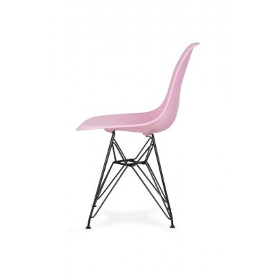  Krzesło DSR BLACK pastelowy róż.07 - podstawa metalowa czarna K-130.PINK.07.DSRB