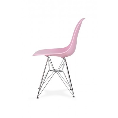  Krzesło DSR SILVER pastelowy róż.07 - podstawa metalowa chromowana K-130.PINK.07.DSR