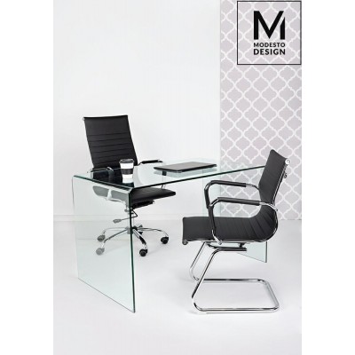 Modesto Design MODESTO fotel biurowy ERGO SQUID czarny - ekoskóra, chrom XH-633C